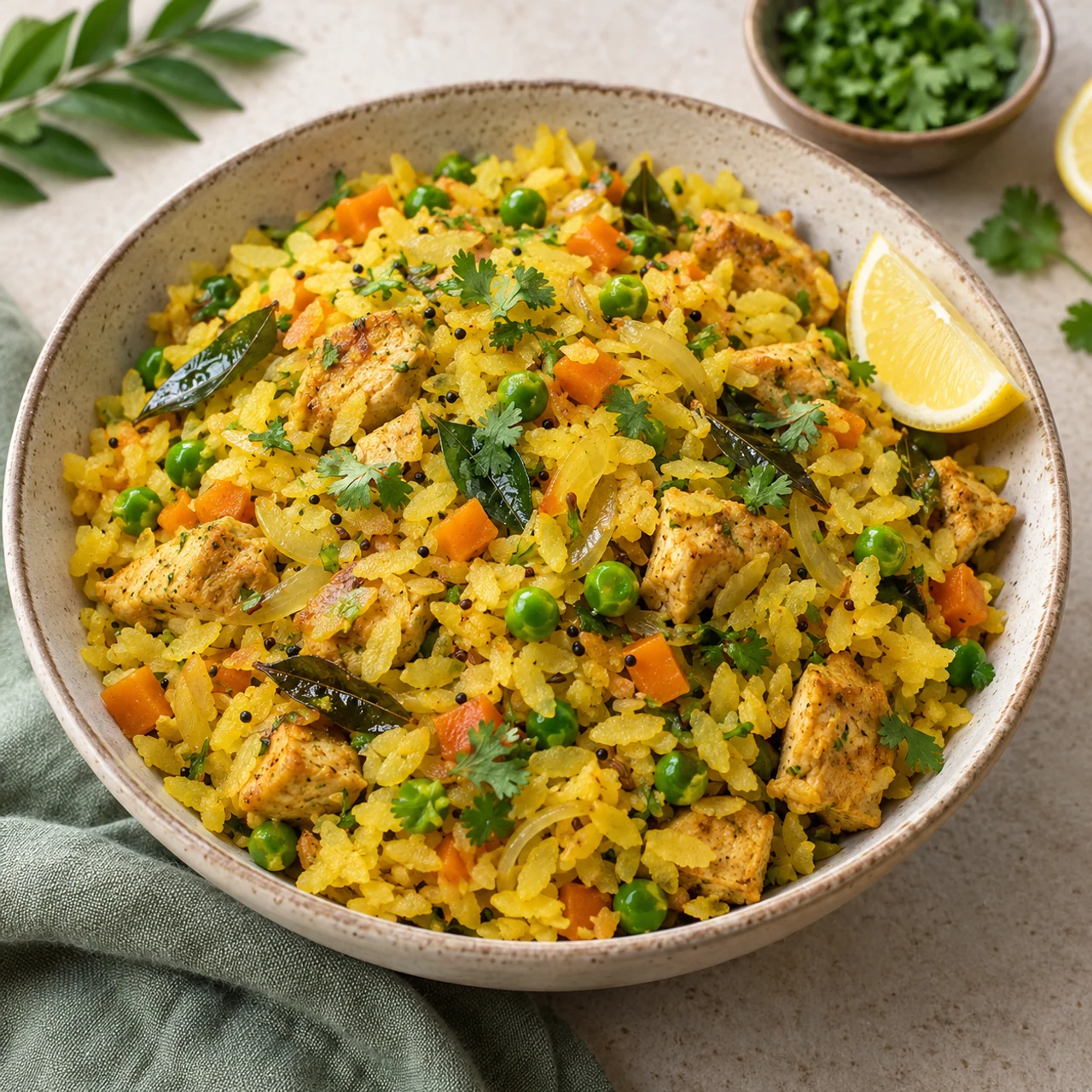 Chicken Vegetable Poha