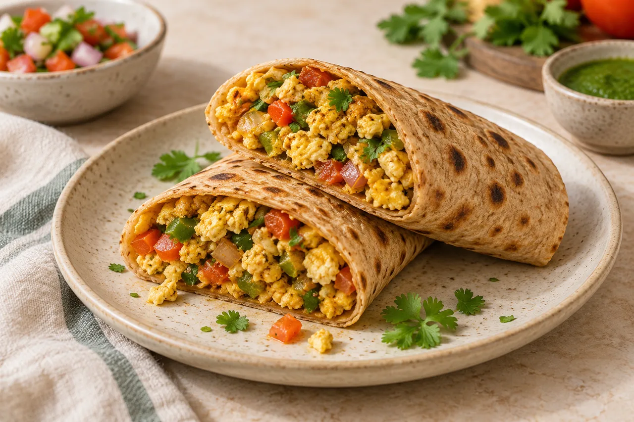 Egg Bhurji Vegetable Wrap
