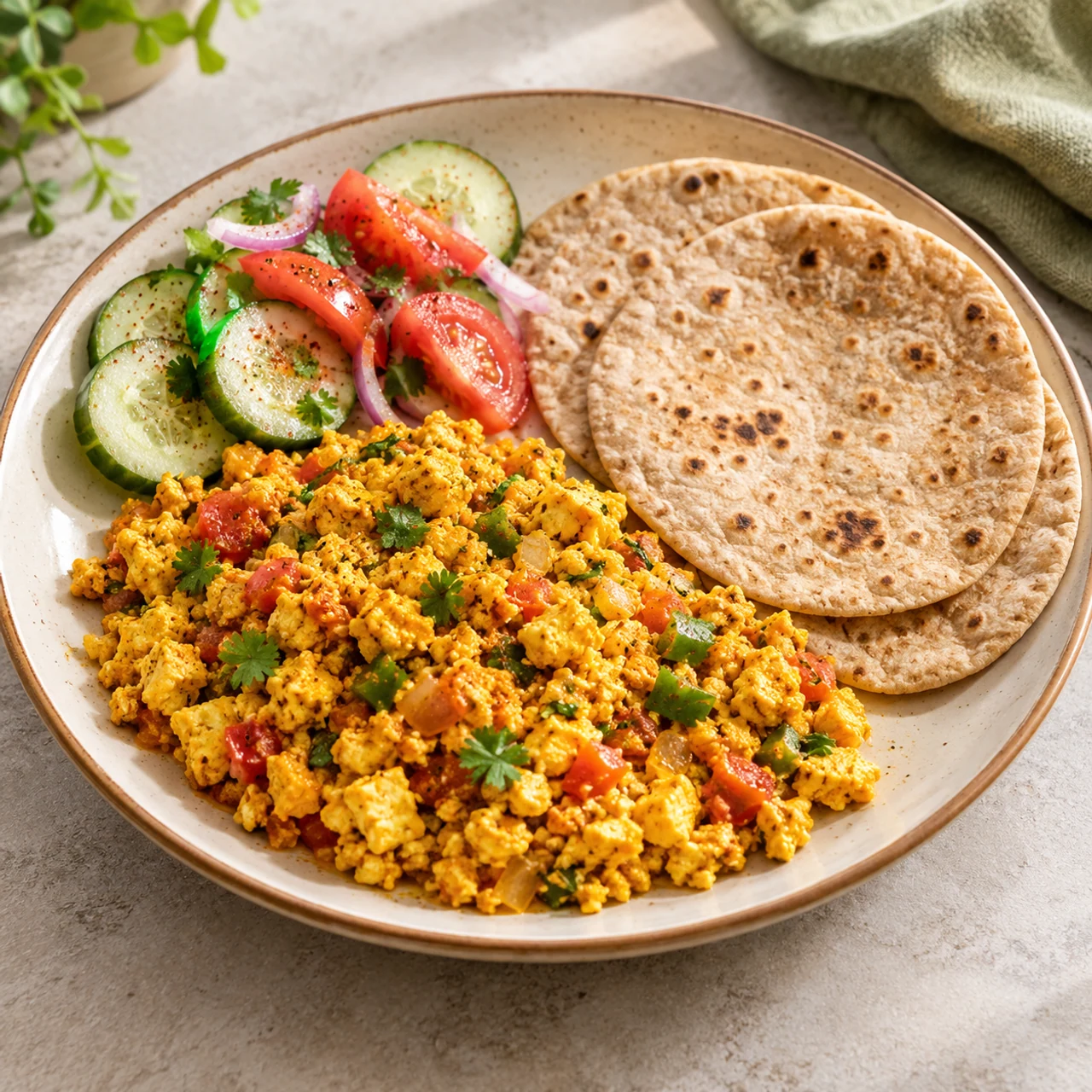 Paneer Bhurji Roti Plate