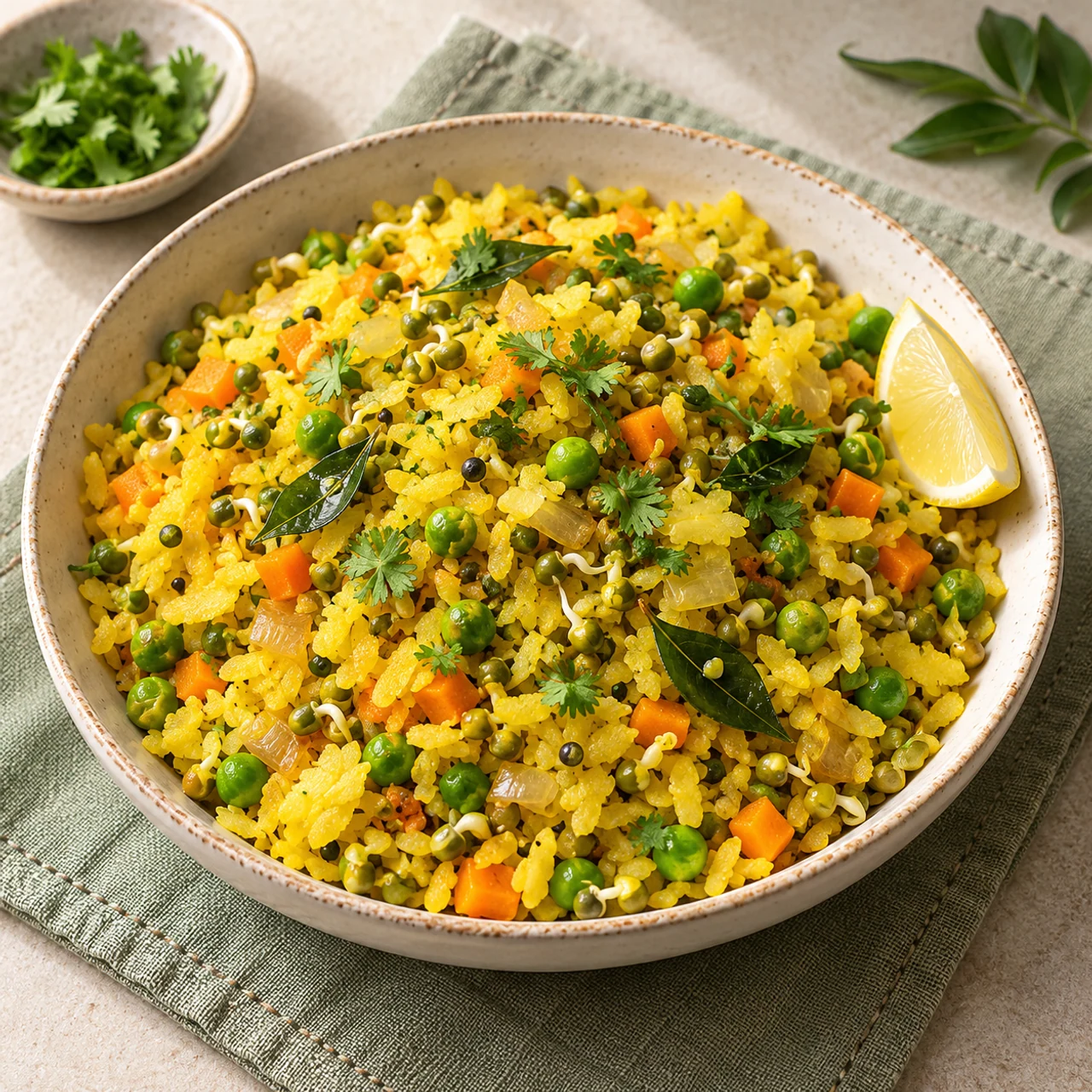 Sprouted Moong Poha