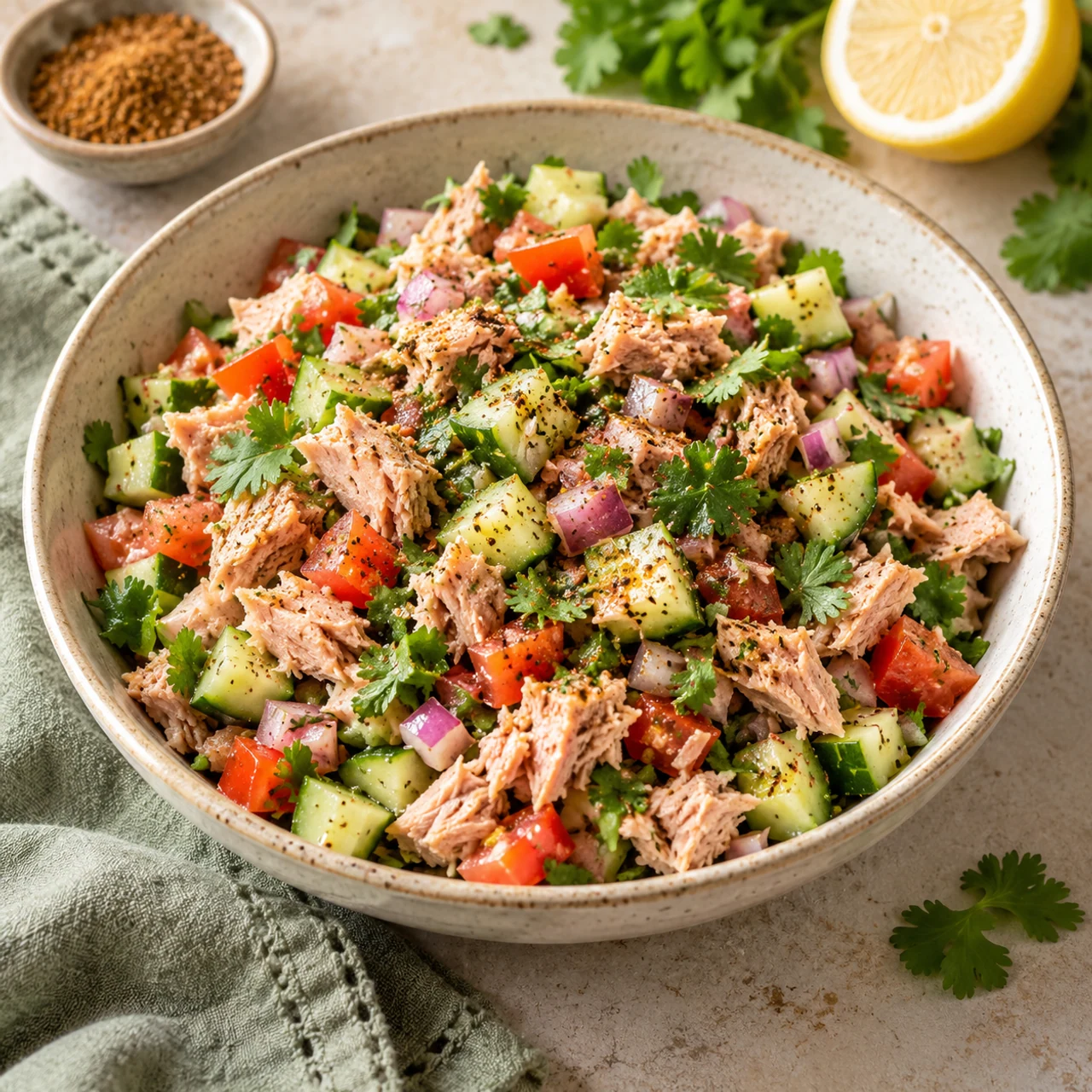Tuna Cucumber Chaat